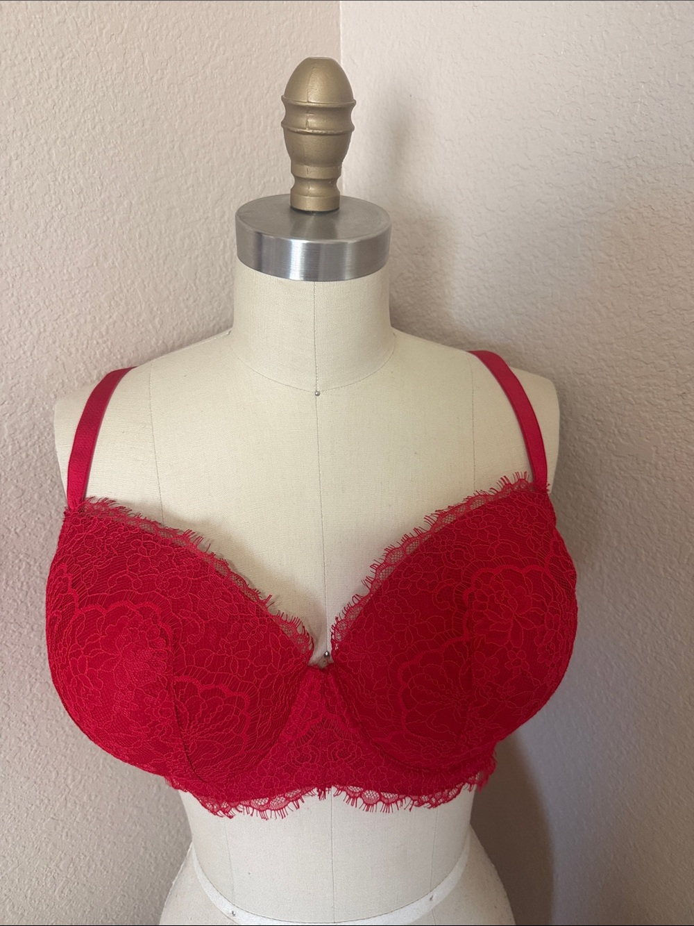 Victoria's Secret Red Lace Push-Up Bra with Underwire